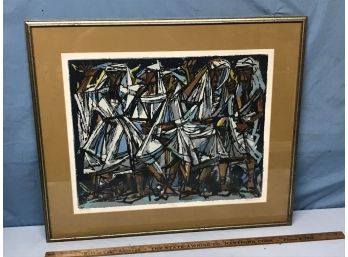 Mid Century Modern Cubist Signed And Numbered Lithograph