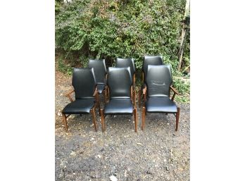 Set Of 6 Mid Century Modern Bent Wood Lane Dining Chairs