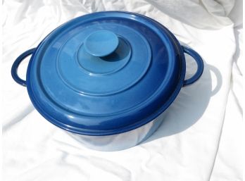 Blue Made In France Cast Iron Covered Cooking Pot With Lid