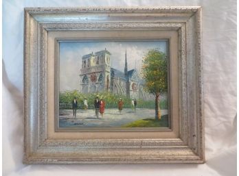 Original Mid Century Impressionist Oil On Canvas Painting Notre Dame Signed 'T Carson' Paris