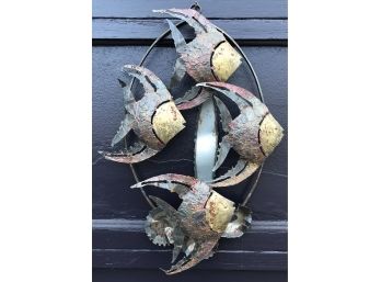 MID CENTURY MODERN Brutalist Metal Fish Wall Art