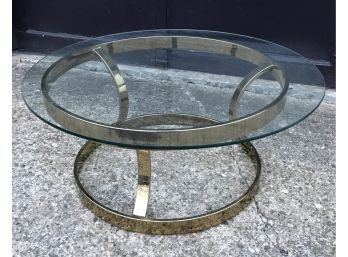 POSTMODERN Brass & Glass MID CENTURY MODERN Coffee Table