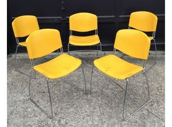 5 POSTMODERN Stacking Chairs By MOVAISO