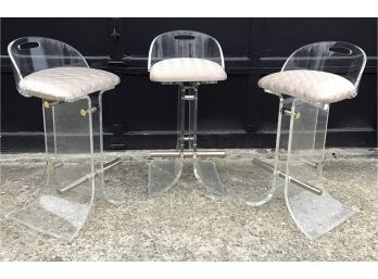 3 Lucite MID CENTURY MODERN Stools By HILL MANUFACTURING