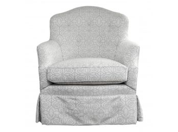 Custom Upholstered Skirted Arm Chair
