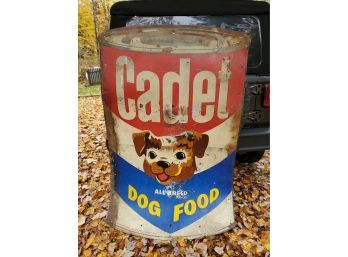 RARE! Huge, Vintage Cadet Dog Food Tin Can Metal Advertising Sign 42' X 67'