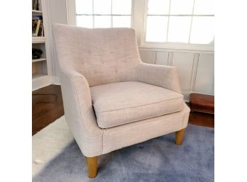 West Elm Grey Linen Easy Chair (Retailed At $1220)