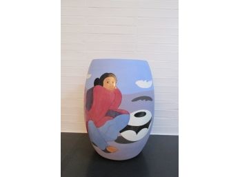 Amazing Large Vintage R.C Gorman Signed Limited Edition Painted Large Indian Pot Titled 'Patricia' Vase 73/150