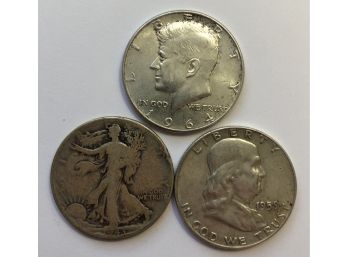 3 Silver Half Dollars (See Description For Dates)