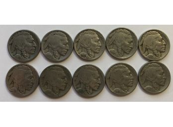 10 Buffalo Nickels (See Description For Dates)