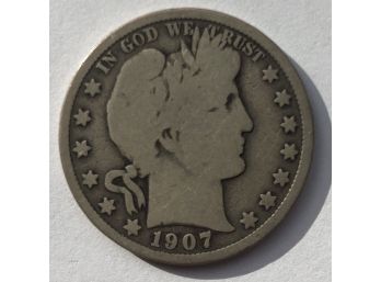 1907 D Barber Half Dollar