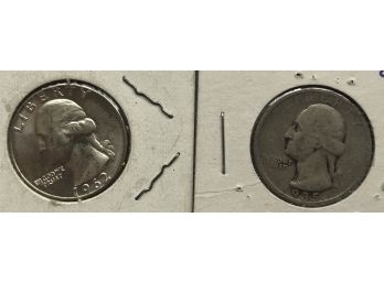 1962 D Washington Quarter And A 1935 Washington Quarter