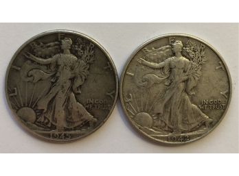 1943 And 1945 Walking Liberty Half Dollars