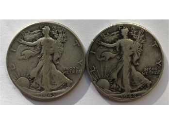 1942 AND 1943 Walking Liberty Half Dollars