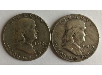 1951 D Franklin And 1952 Franklin Half Dollar