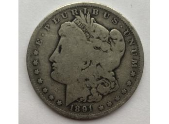 1891 O Morgan Silver Dollar