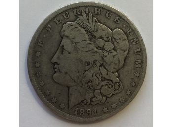 1891 O Morgan Silver Dollar