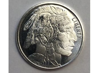 One Half  Oz Indian Head Buffalo Round Liberty .999 Fine Silver