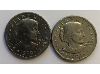 2 Sacagawea Dollar Coins Dated 1979 And 1980