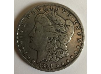 1891 O Morgan Silver Dollar