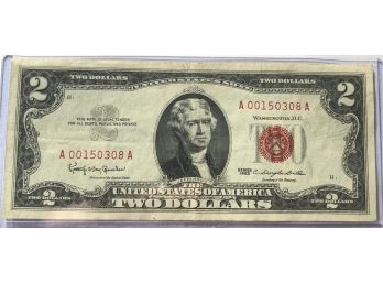 $2 Red Seal Note Series 1953 (In Sealed Plastic Holder)