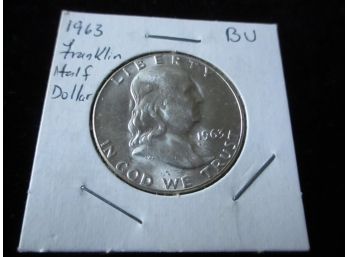 1963 P U.S Ben Franklin Silver Half Dollar