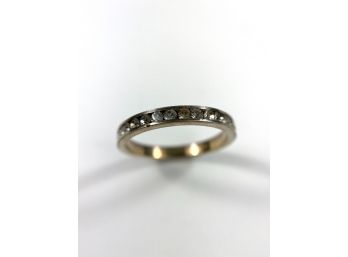 Sterling Silver Band With Clear Stones