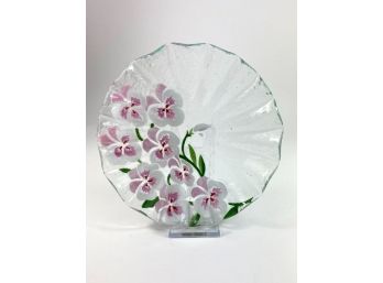 Hand Made Hand Painted Art Glass Dish