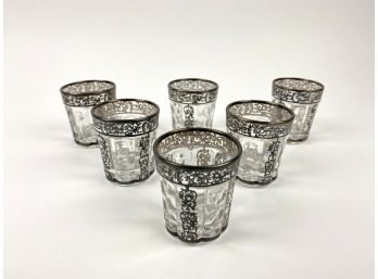 Heisey Vintage Shot Glasses With Sterling Silver Overlay