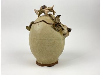 Hand Made Signed Lidded Pottery Jar