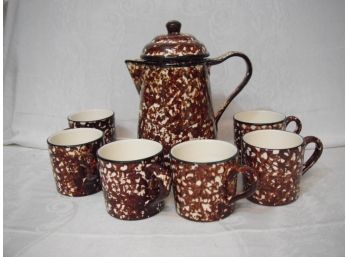 Vintage Stangl Teapot And Cups