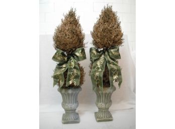 Pair Of Locally Made Topiaries - New