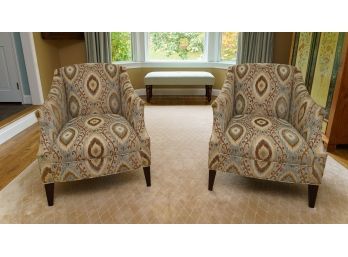 Pair Of Armchairs With Custom Upholstery