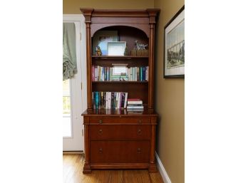 Fabulous Hekman Cherry Finish Lighted Lateral File Bookcase    1 Of 2