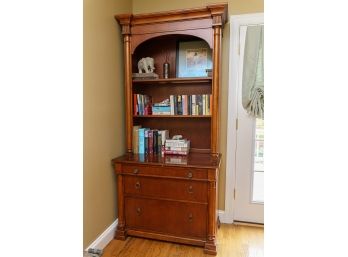 Fabulous Hekman Cherry Finish Lighted Lateral File Bookcase    2 Of 2