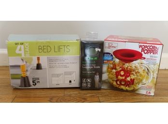 Popcorn Popper, Luggage Scale, Bed Lifts