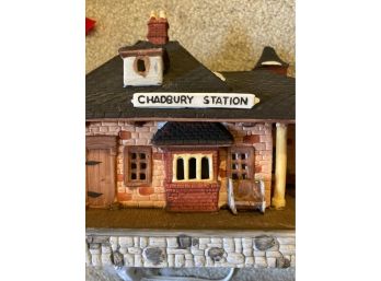 Dickens Village Station - Dept 56 - Chadbury Station - And Little Conductor