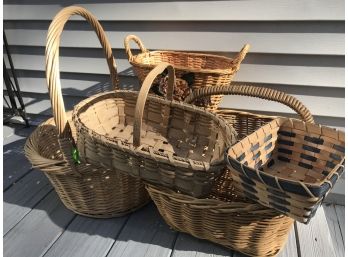 Assortment Of Five Baskets - One Signed