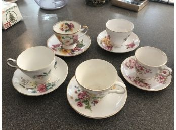 Tea Cups And Saucers - Five Sets Of Fine China - All So Pretty!