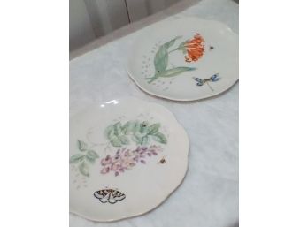 Lenox Plates (2) New Condition - Butterfly Meadow Collection