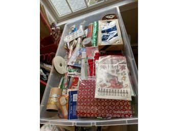 Large Bin Of Wrapping Paper, Tags,bags, Ribbon, Tissue, - Great Stuff - All You Need