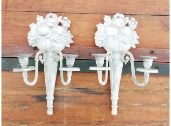 A Pair Of Wrought Iron Candle Sconces