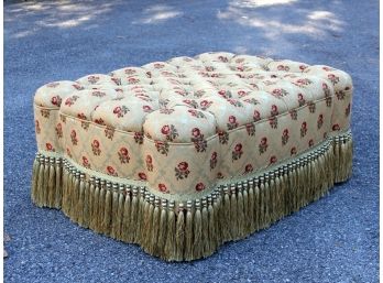 An Elegant Upholstered And Tufted Ottoman