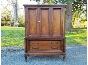 A Vintage Hardwood Armoire By Mount Airy Furniture Company