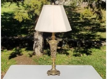 A Vintage Brass Stick Lamp