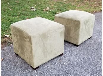A Pair Of Modern Upholstered Ottomans