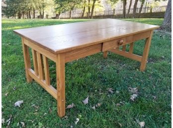 An Arts And Crafts Style Coffee Table In White Oak