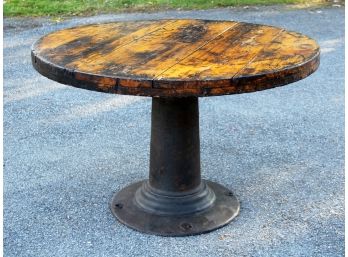 A Reclaimed Wood And Industrial Metal Based Table From Olde Good Things, NYC