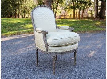 A Vintage Upholstered Louis XVI Style Bergere