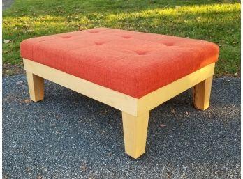 A Modern Upholstered Ottoman / Coffee Table By Crate And Barrel
